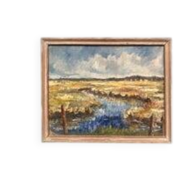 Danish Oil on Canvas Marsklandskap från Ribe” by Niels Mandrup Bruun