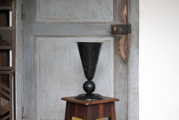 Vase unique fait par artisan ferronnier, vase vintage, collection