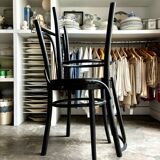 2 bistro chairs in black bent beech