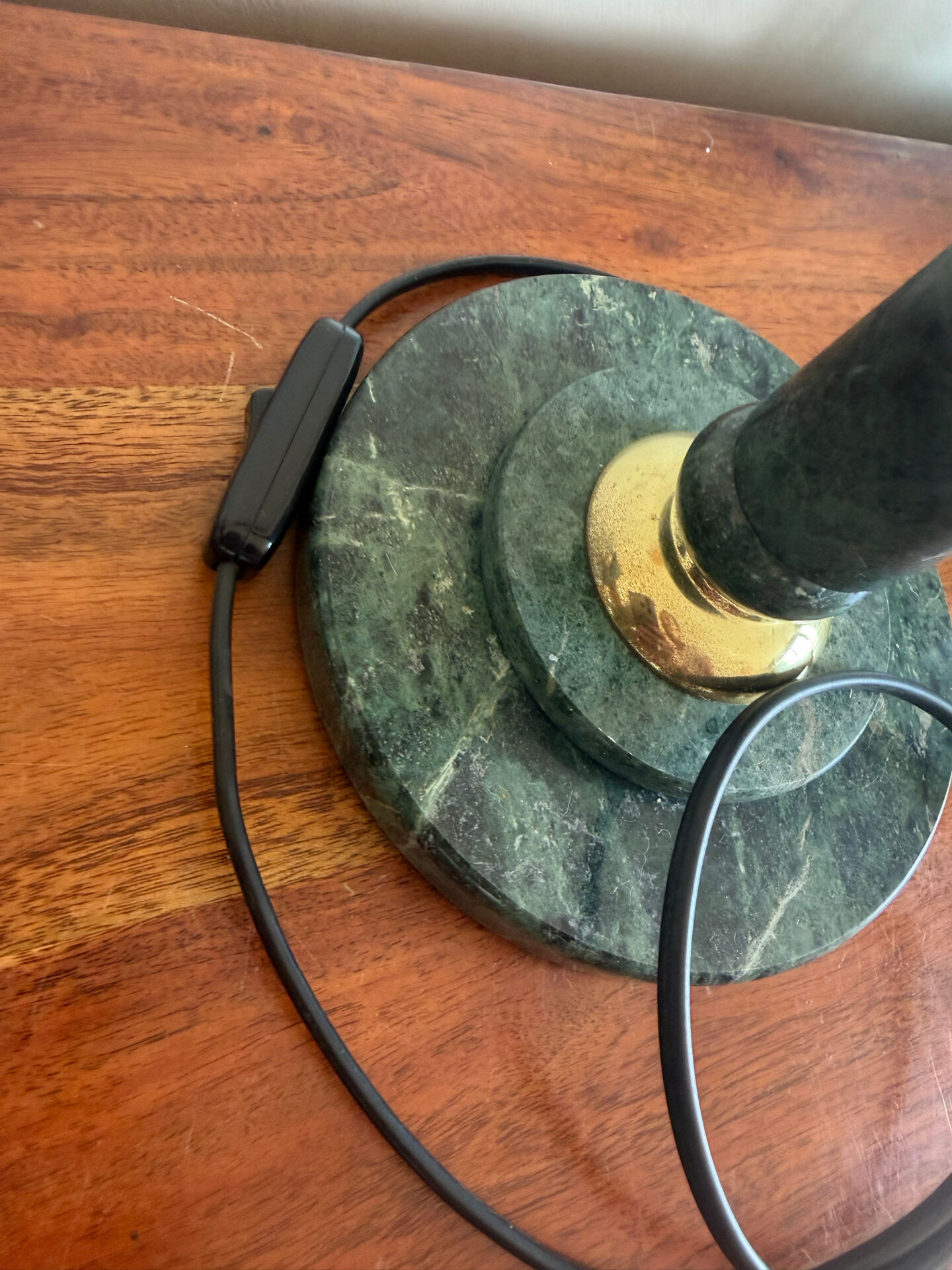Green marble lamp base
