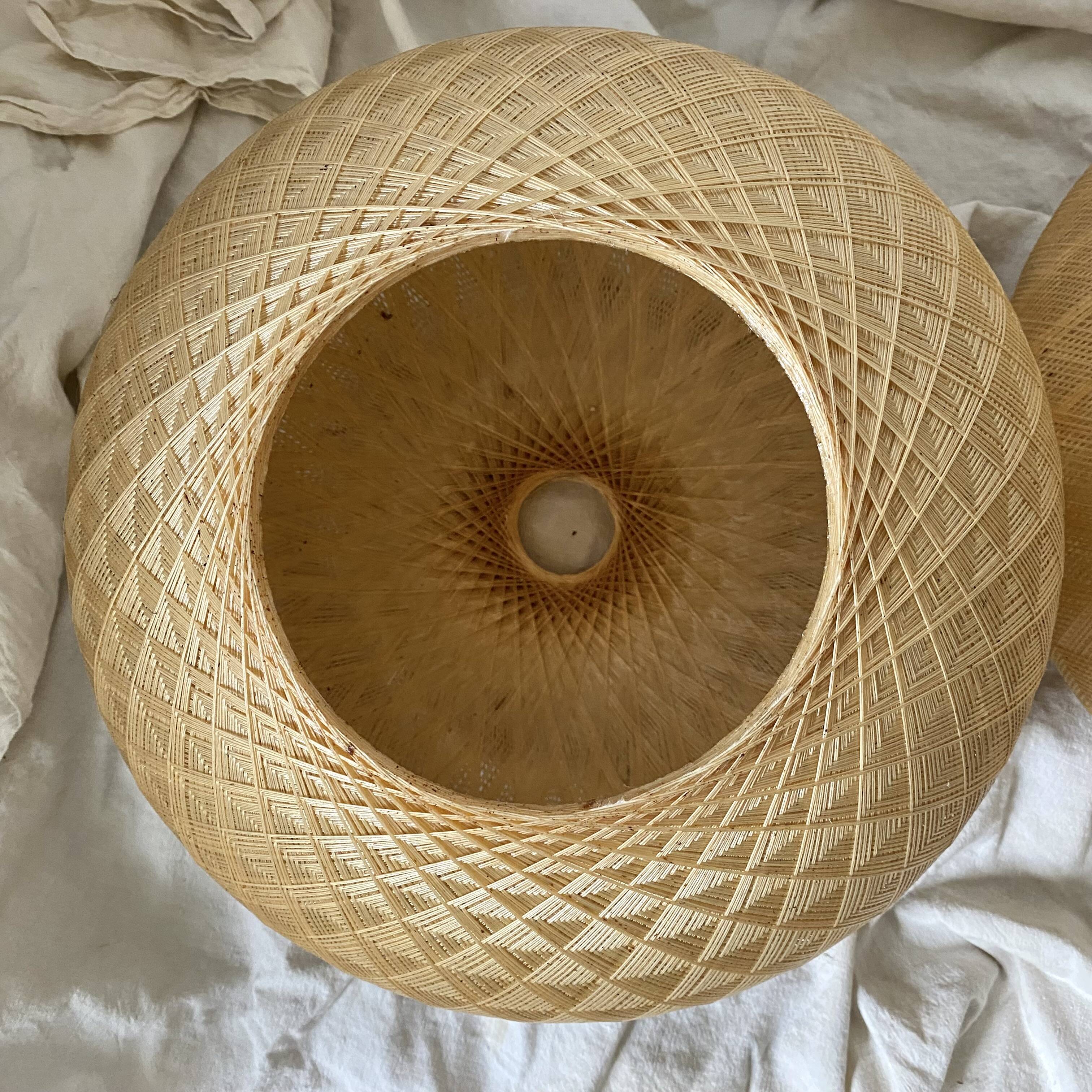 Pair of Scandinavian ball pendant lights