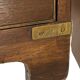 Vintage set of wooden bedside tables in military campaign style design