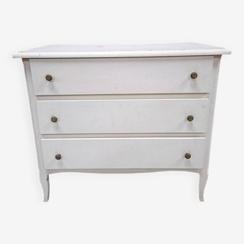 Chest of drawers from the 60s, 3 drawers, painted white