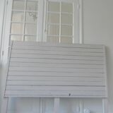 Headboard of 160 made with aged wood in pearl grey patina.