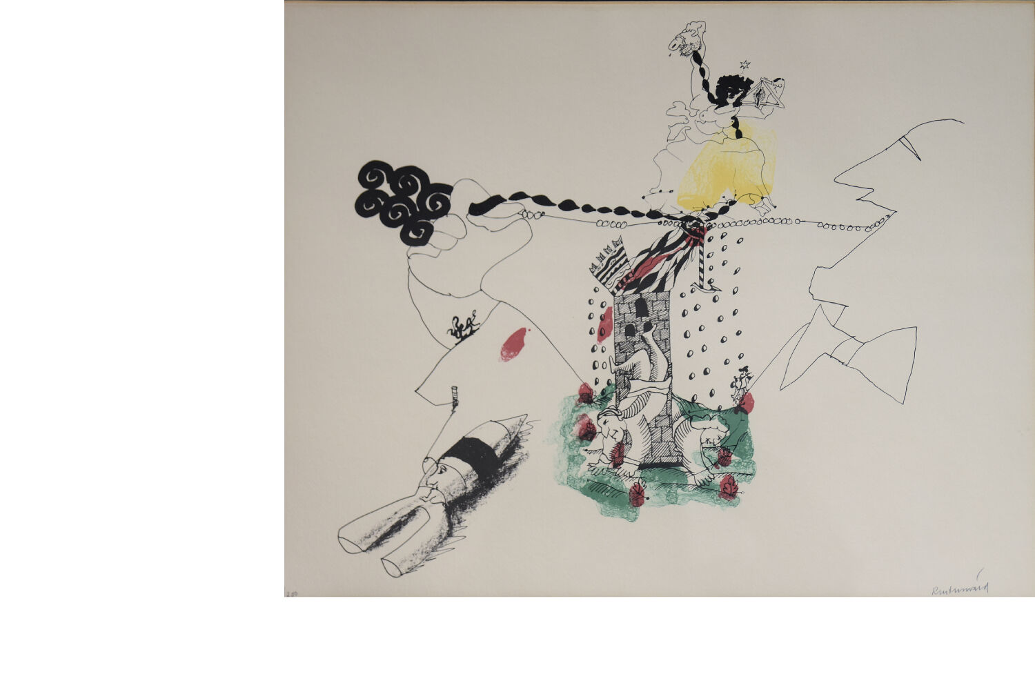 Vintage Color Lithograph by Carl Fredrik Reuterswärd, Abrakadabra, 1990