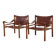 Two Arne Norell Sirocco armchairs in Rosewood and Leather