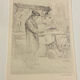 Eau forte, dessin, gravure, le Bouquiniste, Henri le Riche, notre dame