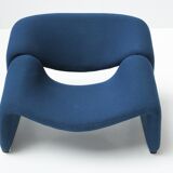 Groovy ‘M’ F598 in original blue fabric f 598 by Pierre Paulin for Artifort