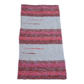 Tapis artisanal en coton recyclé - Corail et ecru