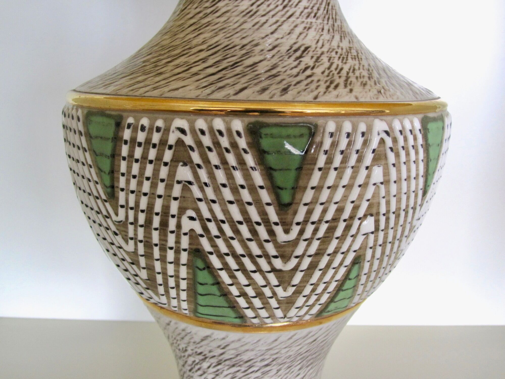 Jacques breugnot enamelled stoneware lamp signed art deco style dating from the years 1950-60