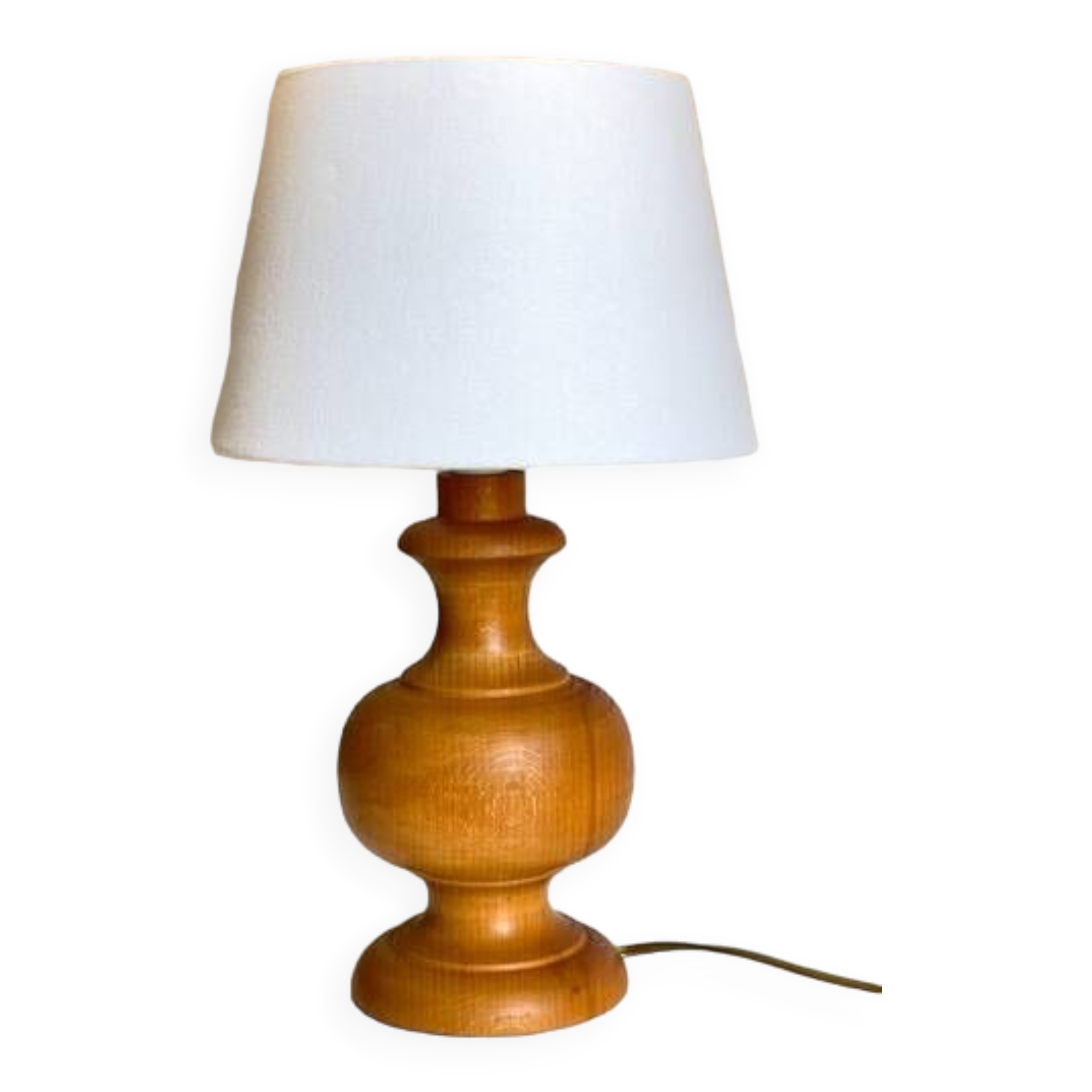 Vintage turned wooden lamp