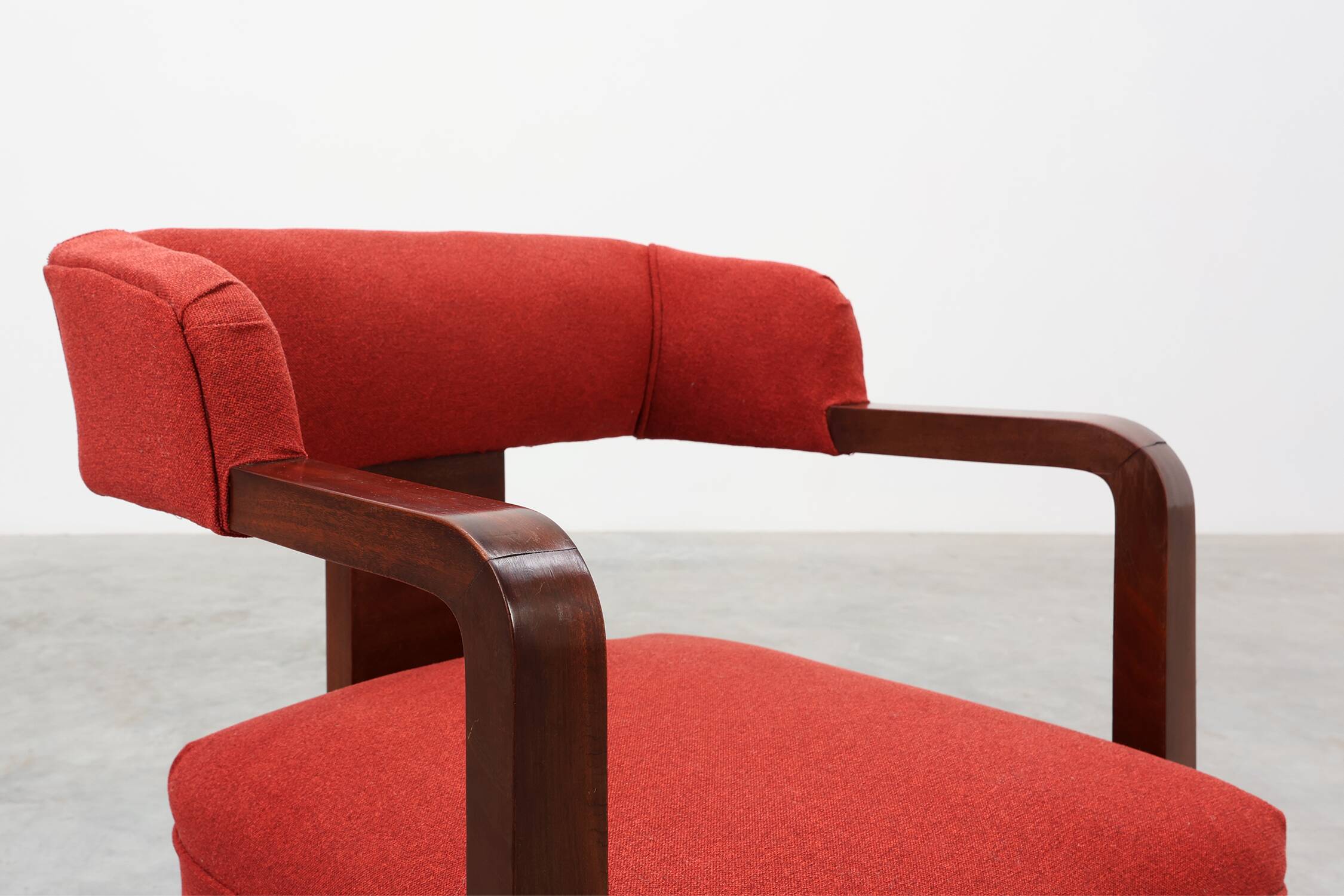 Art Deco red Reupholstered Chair, Belgium ca. 1920