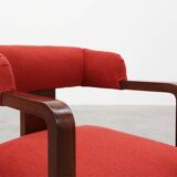 Art Deco red Reupholstered Chair, Belgium ca. 1920