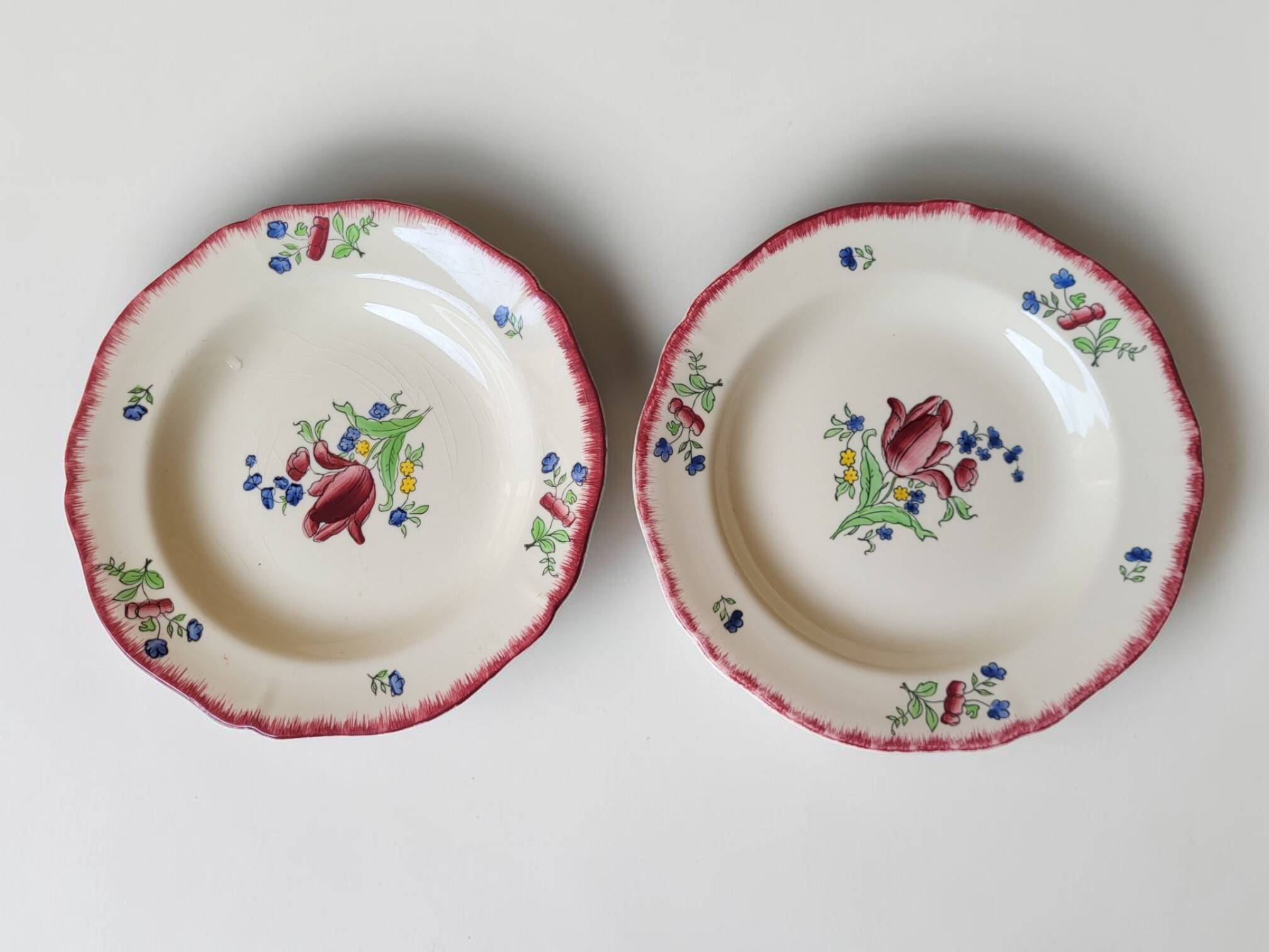 6 deep plates in Gien earthenware, Lorraine model