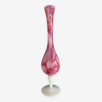 Vase opaline rose marbre