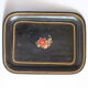 Black toleware painted metal serving tray 19th century