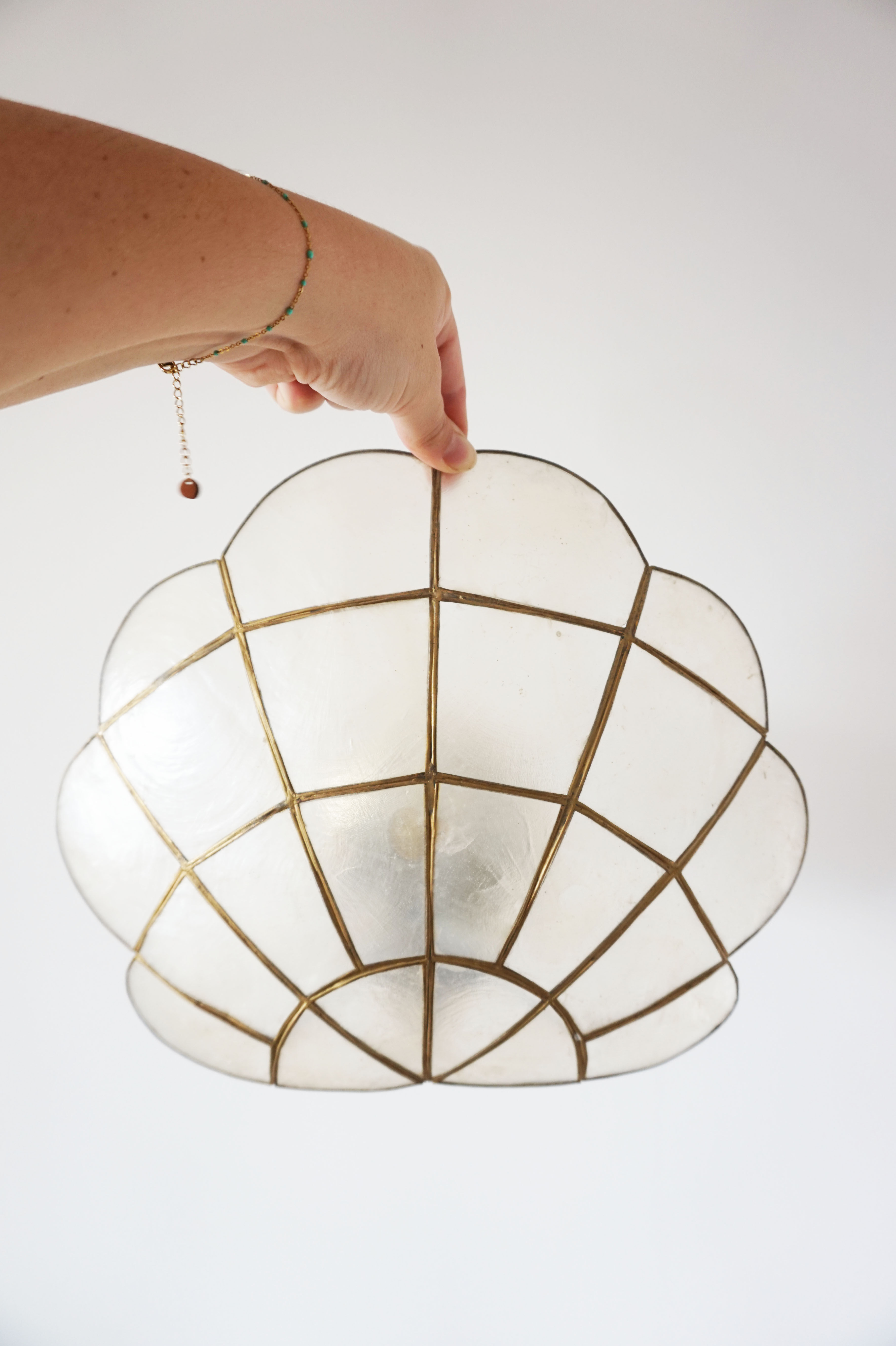 Vintage mother-of-pearl shell sconce