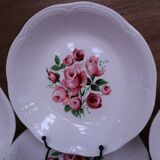 11 Moulin des Loups rose bouquet soup plates