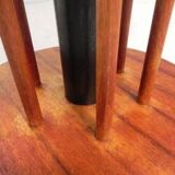 Vintage teak table with 6 narrow and 1 wide style, 1980s.