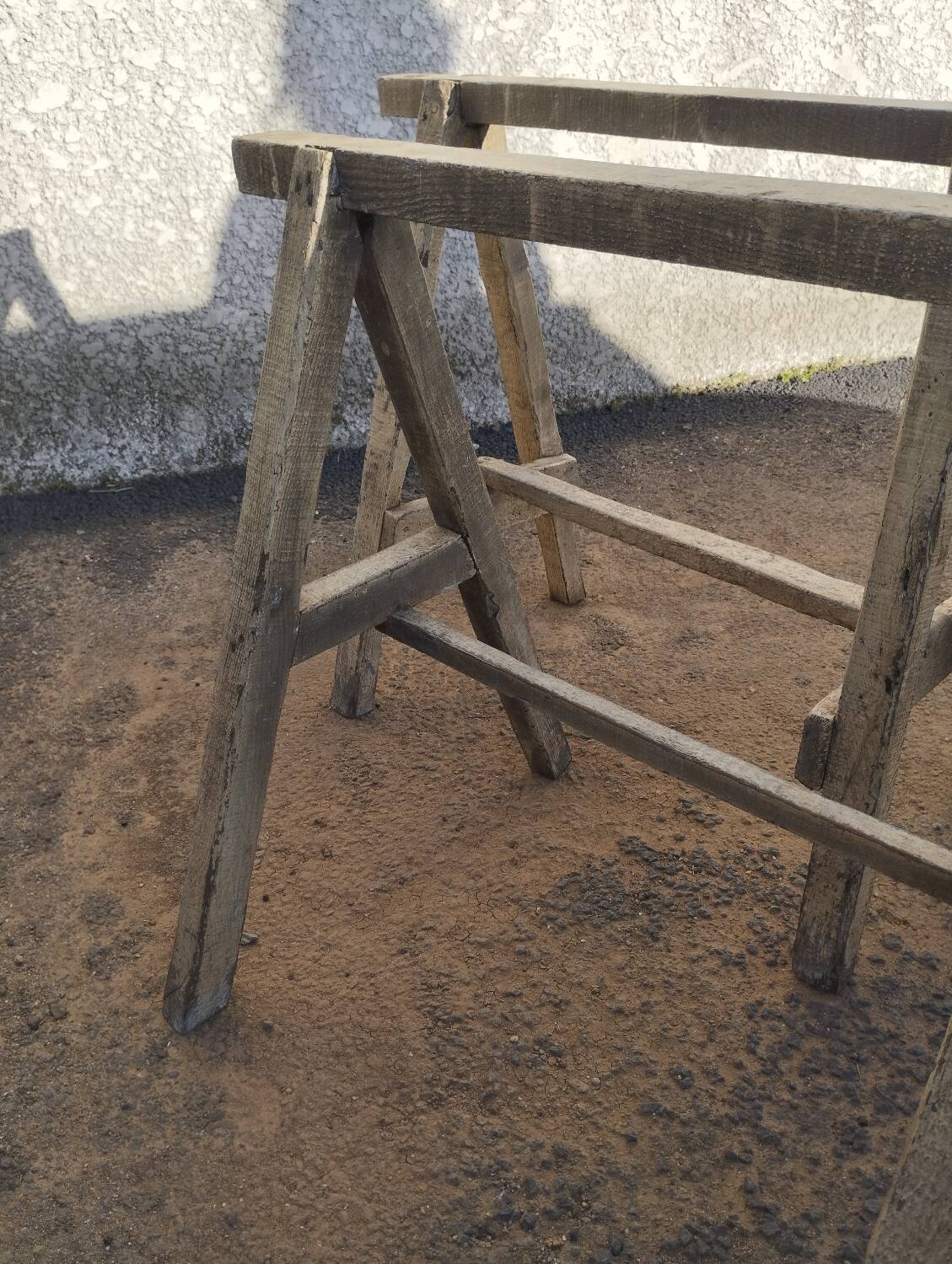 Pair of old wooden trestles