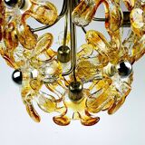 Mid-Century Murano Amber Chandelier by Mazzega, Italy, 1970s