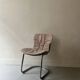 Chaise Cidue en chrome et velours ras, Willy rizzo design 1970