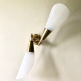 Double cone wall lamp plexiglas 1950