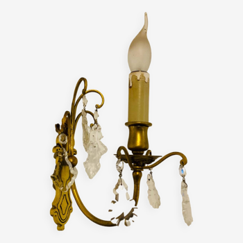 Brass wall lamp + glass pendants from the mid-20th century