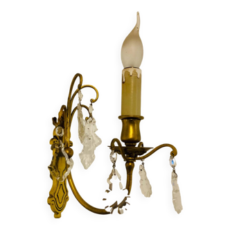 Brass wall lamp + glass pendants from the mid-20th century