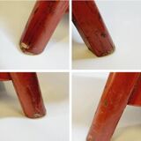 Ancien tabouret de barbier coiffeur chinois 19ème xixème siècle en bois laqué