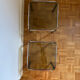 Duo de tables basses chrome et verre fumé
