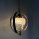 Mid-century glass sphere hanging pendant glass lamp design 1970’s space age Italy