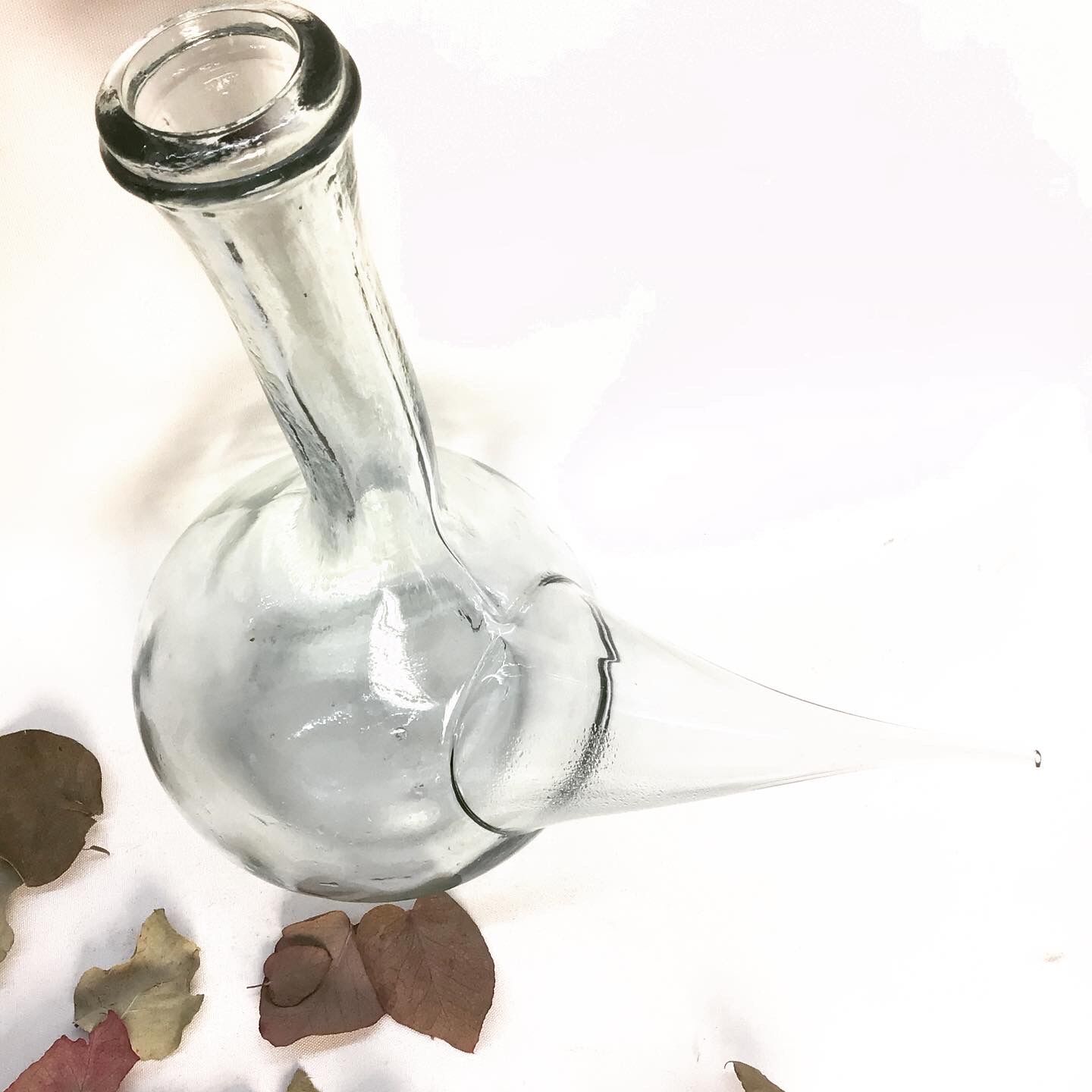 Spanish glass porron pitcher