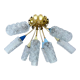 vintage lamp ceiling lamp, 50 years, brass glass, blue beige gold