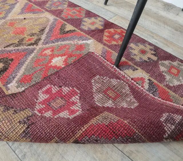 1970s Vintage Turkish Hand-Knotted Herki Runner 73x317