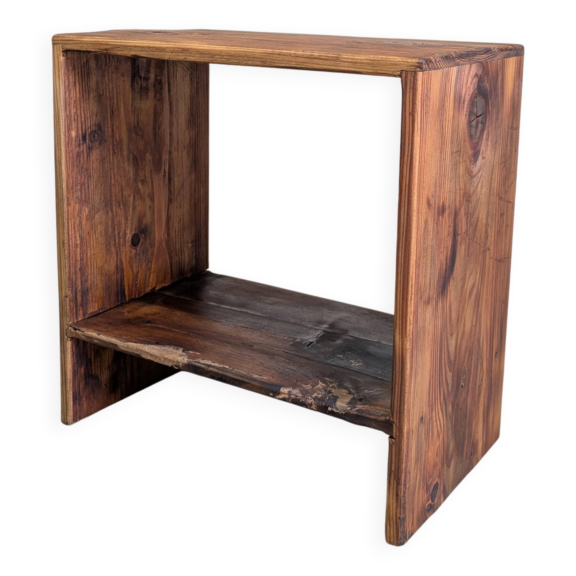 Bench / bedside table / stool vintage workshop style patina