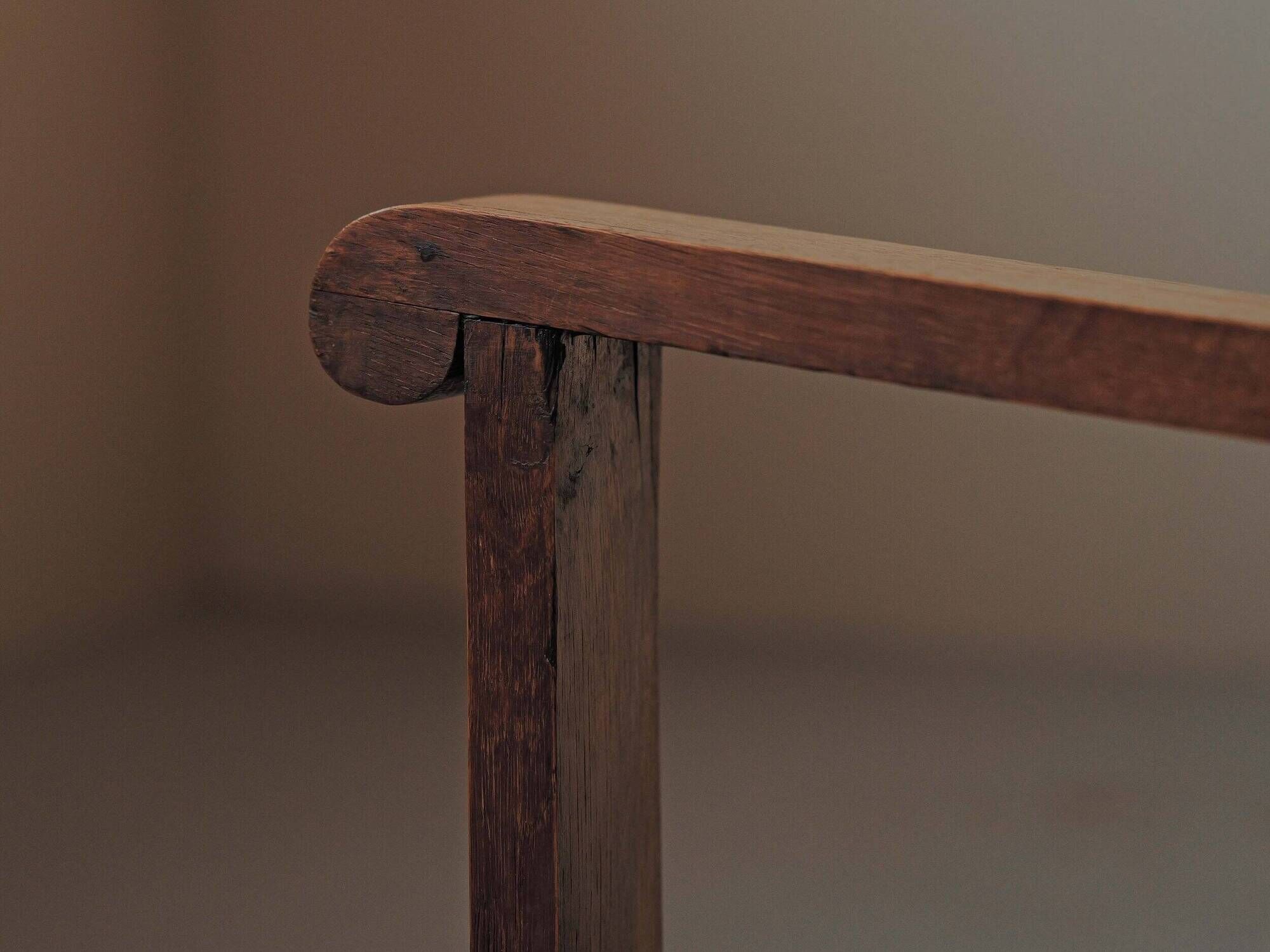 Pair of modernist armchairs in oak, Reconstruction, circa 1940