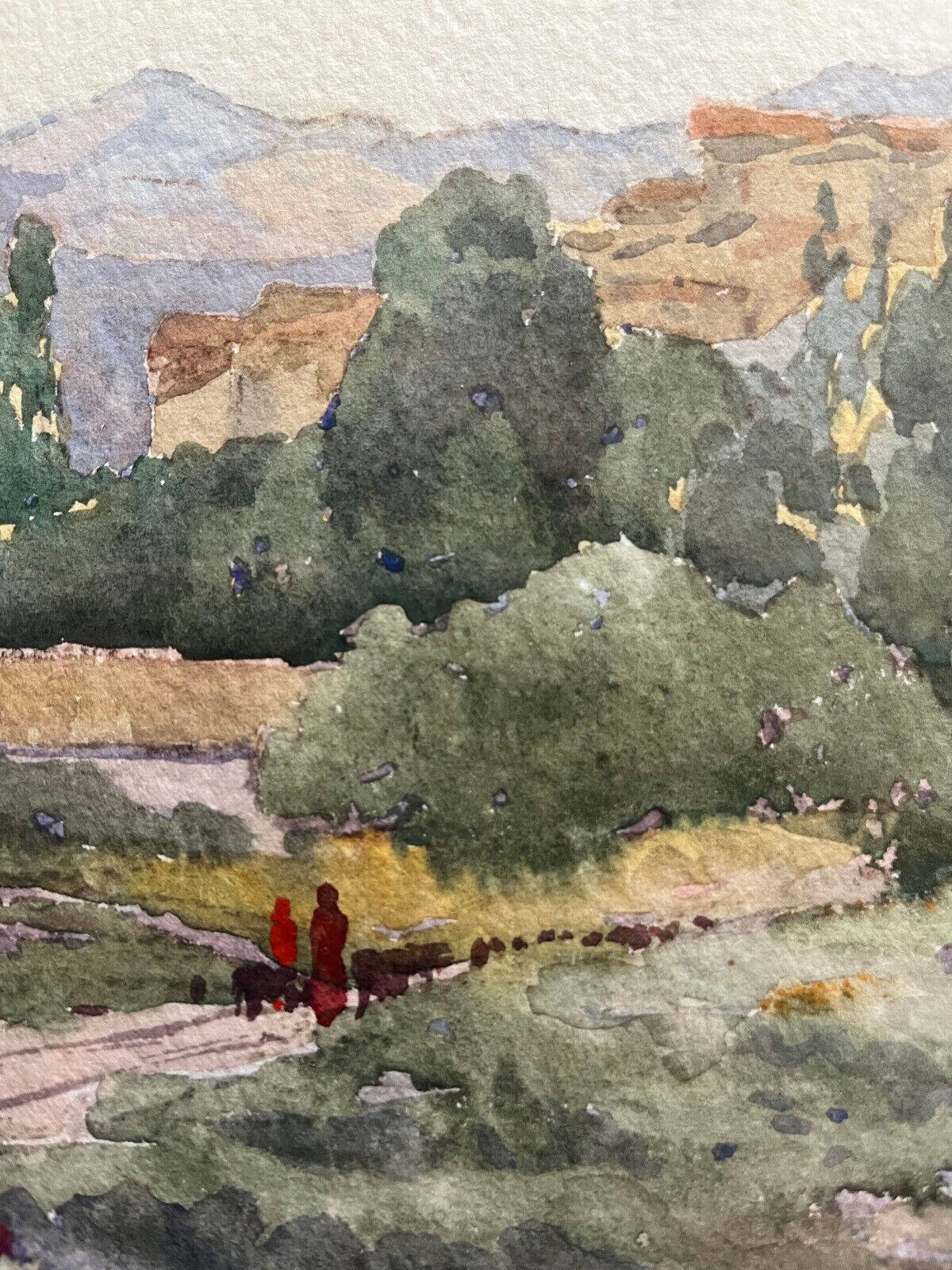 Watercolor painting André CASABONNE (1922-1950) Orientalist Kabylie Algeria