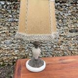 Marble lamp and vintage lampshade.