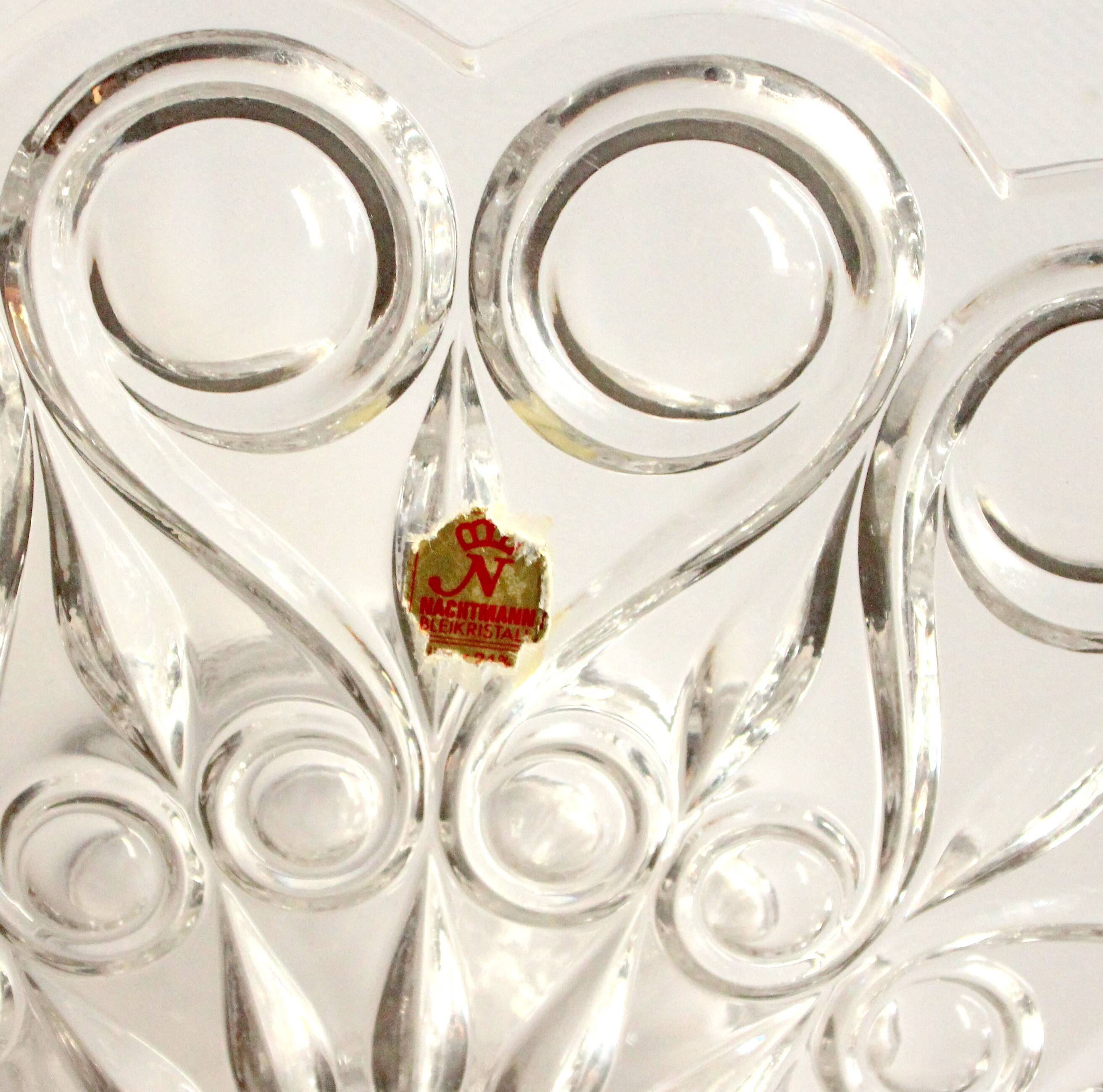 Lead crystal glass cake plate on foot by Nachtmann - Vintage