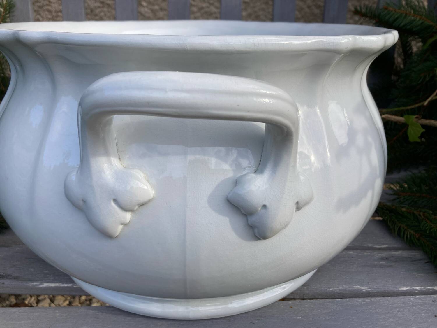 Antique Sarreguemines jardinière in porcelain