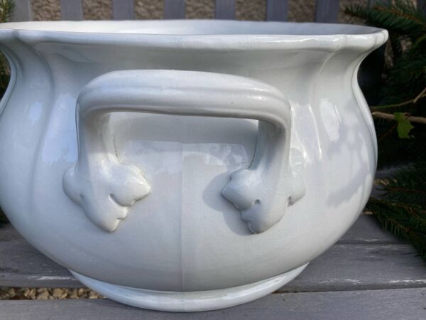 Jardinière ancienne Sarreguemines en porcelaine
