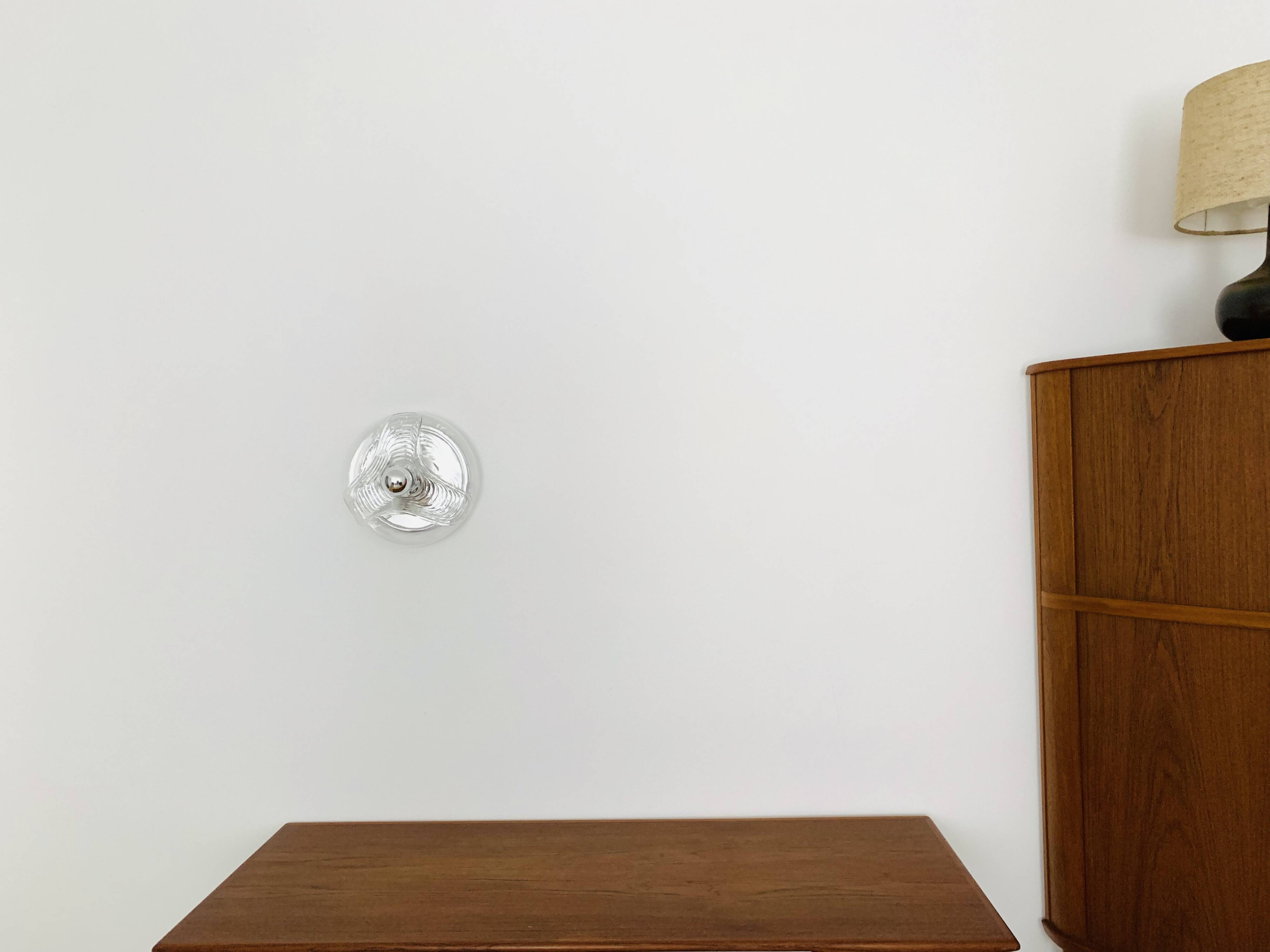 1 of 2 XL Wave Wall Lamps or Flush Lights by Koch and Lowy for Peill and Pu