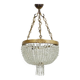 Old chandelier basket Napoleon III glass tassels, bronze structure. Chandelier tassels
