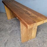 Old patinated solid wood bench 120cm