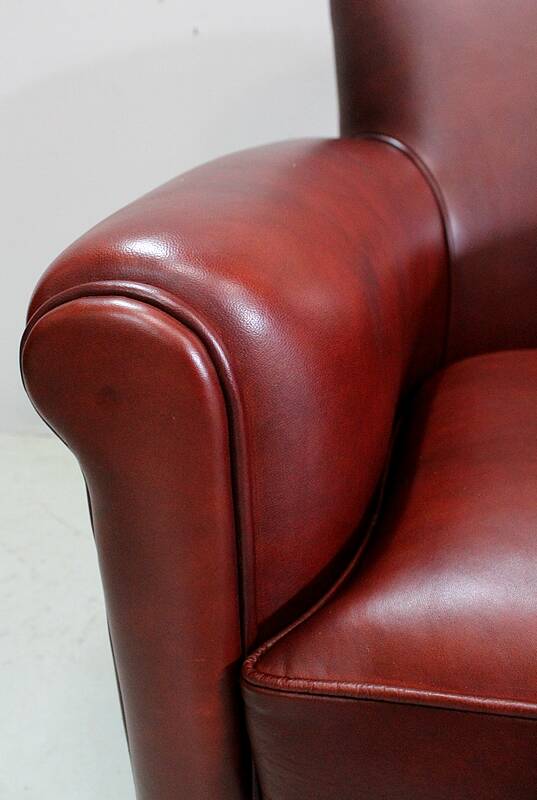 Pair of Small Club Armchairs in Sheepskin - Reproduction