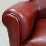 Pair of Small Club Armchairs in Sheepskin - Reproduction