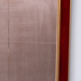 Large Red Velvet Bronze wall Mirror 1960s Italy Status: