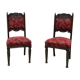 Pair of English Art Nouveau chairs in oak