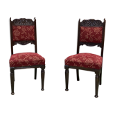 Pair of English Art Nouveau chairs in oak